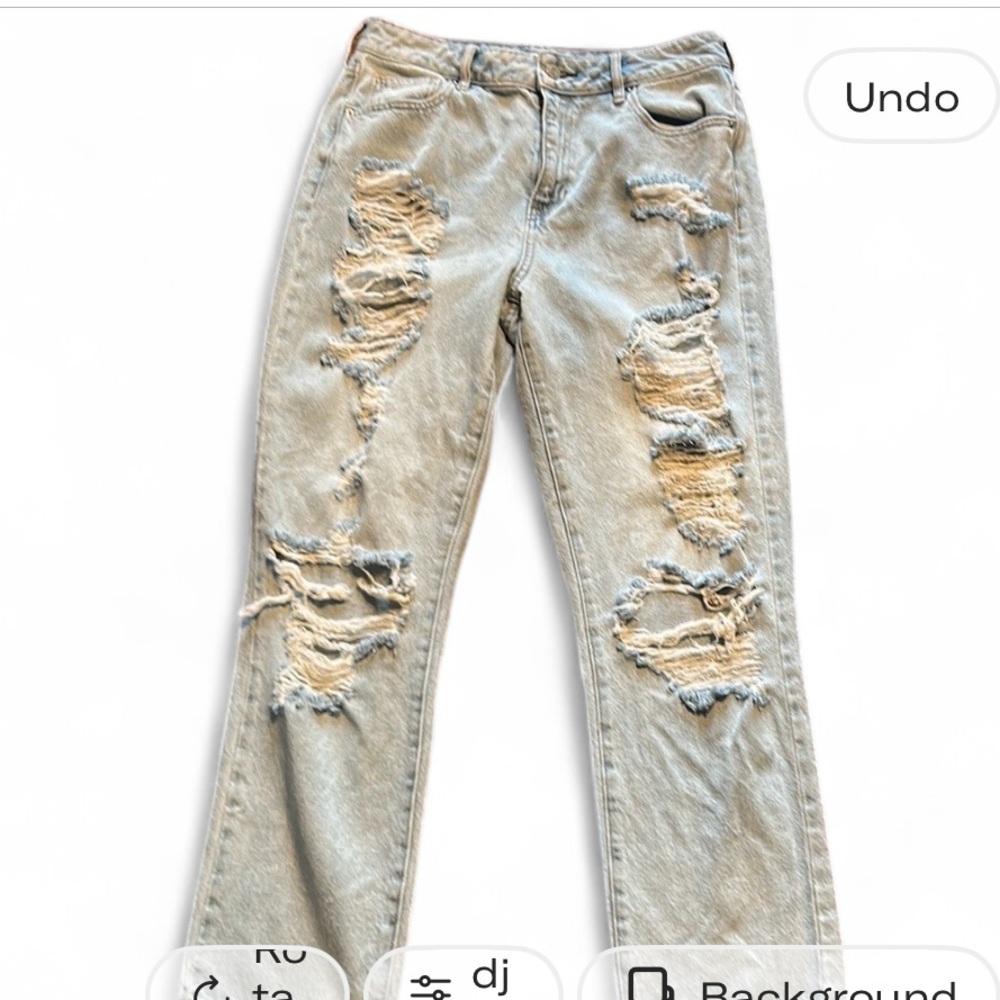 PacSun Trendy Light Blue distressed Mom Jeans size 28 - Picture 11 of 11